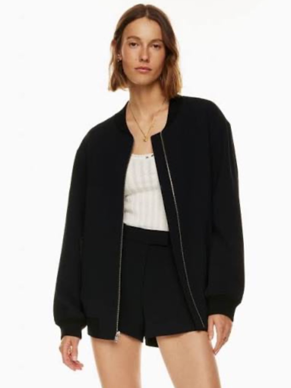 Babaton Aritzia Bomber Black Jacket size large